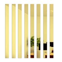 Juostelės Sienų Lipdukai Svetainė TV Sienelė Akrilinis Veidrodis 3D Sienų Lipdukas Pasidaryk Pats Meno Sienų Dekoras Namų Dekoracija 20/50cm Dropshipping 5x20cm 10pcs auksas