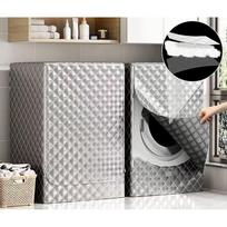 Storas purus skalbimo mašinos ir džiovyklės užvalkalas - Tvirtas audinys viršutinio/priekinio pakrovimo įrenginiams - Lengvai užsegamas užtrauktuku 60X65X85CM šviesiai pilka spalva