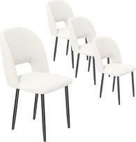 Hawthyhome Valgomojo kėdės 4 valgomojo kėdžių rinkinys Minkšta sėdynė 46 cm pločio metalinės kojos velvetinis audinys 136 kg apkrova gyvenamajame kambaryje miegamasis studija smėlio spalvos