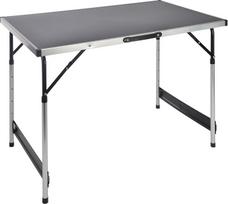Reguliuojamo aukščio aliumininis stovyklavimo stalas 100 x 60 cm, reguliuojamo 4 aukščių (73, 80, 87-94 cm), praktiškas sulankstomas