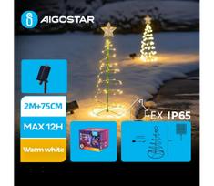 Aigostar - LED saulės kalėdinė dekoracija LED/0,26W/3,7V 75cm IP65 šilta balta