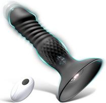SuperLove Powerful Thrusting Anal Vibrator with Suction Cup & Remote Black
