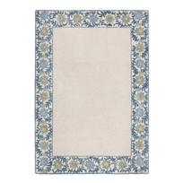 Rankų darbo mėlynos spalvos/dramblio kaulo spalvos iš vilnos mišinio kilimas 160x230 cm Myla Floral Frame – Flair Rugs