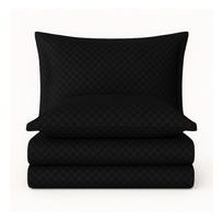 Juodos spalvos iš ranforce medvilnės viengulė patalynė 140x200 cm Checkered – Mila Home Luxury