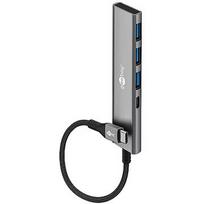 Goobay 76562 Slim 4-Port USB-Hub, USB-C auf USB-C™/USB-A, 5Gbit/s, Grey 76562