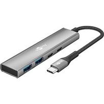 Goobay 76563 Slim 4-Port USB-Hub, USB-C™ auf USB-C™/USB-A, 5Gbit/s, Grey 76563