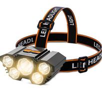 5 LED įkraunamas žibintuvėlis ant galvos, atsparus vandeniui, puikiai tinka lauko veiklai, žygiams, stovyklavimui, žvejybai