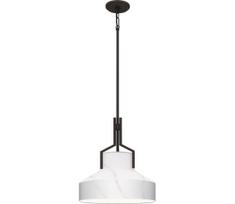 Quoizel QZ-BRECKEN-2P-OZ-ABG - Pakabinama liustra BRECKEN 2xE27/60W/230V juoda/marmuro dekoras