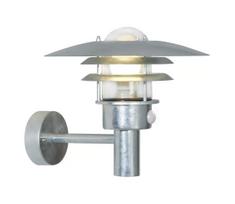 Nordlux - Lauko sieninis šviestuvas su jutikliu LONSTRUP 1xE27/60W/230V IP44 sidabrinis