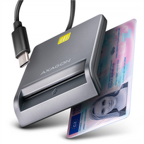 AXAGON USB-C Smart Card FlatReader | CRE-SM3TC