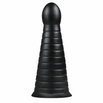 BUTTR BUTTR Devil Dog Silicone Large Ribbed Anal Plug Black XXL