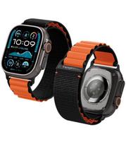 Juoda / oranžinė apyrankė Apple Watch 8 / 9 / 10 / 11 / SE / ULTRA (44 / 45 / 46 / 49 MM) laikrodžiui "Spigen WBF1 Band