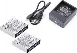 Battery Cameron Sino Set of 2x Battery + Charger for Xiaomi Yi Az13-1