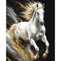 Deimantinė mozaika Baltas Žirgas LG383e, 40x50 cm, Diamond painting