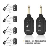 Muzikos instrumentų priedai, belaidė gitarų sistema, 4 kanalų elektrinių instrumentų siųstuvas/imtuvas
