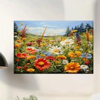 Tapyba pagal numerius 40x50 cm – Vasaros laukų gėlės ir spalvų harmonija, aukštos kokybės dažai