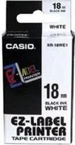 Casio XR-18WE1 strip, black print/white backing, not laminated, 8m, 18mm