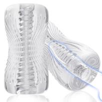 SuperLove 3D Realistic Texture Spiral Tunnel Stroker Clear