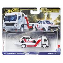 Hot Wheels Premium Team Transport Modeliukas 1973 Honda Civic Custom & Aero Lift Truck, white/red