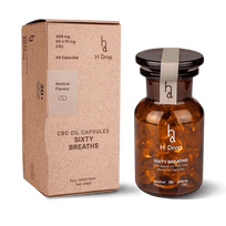 H DROP Pilno Spektro Kanapių Aliejaus CBD Kapsulės Sixty Breaths 600mg