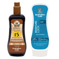 Australian Gold Spf 15 Spray Gel Bronzer 237Ml + Australian Gold Moisture Lock 237G