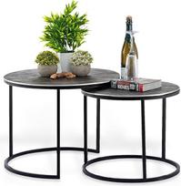 casamia Carlton kavos staliukas Apvalus metalinis 2 vnt. 55 ir 45 cm skersmens