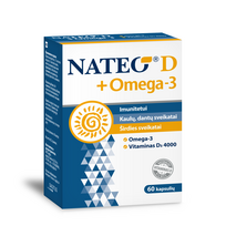 NATEO D+ OMEGA-3 4000 TV, 60 kapsulių