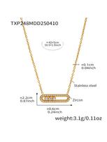 Stainless Steel 18K Chain Gold Color Luxury Necklace for Women Shiny Zirconia Hollow Pendant Necklace Ring Zircon Set Gift