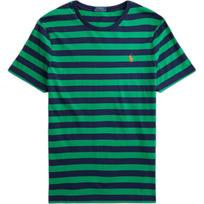 Polo Ralph Lauren Custom Slim Fit Dryžuoti Megzti Trumpomis Rankovėmis Marškinėliai Vyriški Viršutiniai Drabužiai 710823560-003 S