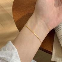 Nauja itin plona nerūdijančio plieno gyvatės grandinėlės apyrankė, aukso spalvos, paprasta apyrankė moterims, INS mados cirkonio aksesuarai 0.9mm brown