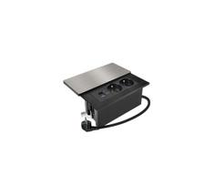 Solight PP128C-PD20 - Įmontuojama rozetė su 20 W belaidžiu įkrovimu, 2 lizdai + USB-A + USB-C