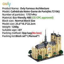 Paryžiaus Dievo Motinos katedra Pastatas MOC Žaislas Edukacinis Konstruktorius Garsios Architektūros Rinkinys Vaikų Dovanai Nr.T2106