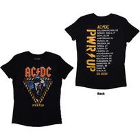 AC/DC Ladies Slim Fit T-Shirt: Angus Triangle PRW-UP EU Tour '24 (Back Print & E 4XL