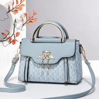 Temperament Small Square Bag, Women's Handbag, Casual Crossbody Bag, Shoulder Bag, Printed Bag 23*11*17 mėlyna