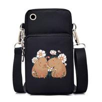 Cute Capybara Kapibara peripheral printed mobile phone bag multi-function portable casual messenger bag