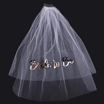 Bride To Be White Veil with Comb Bridal Shower Wedding Decoration Bachelorette Party Hen Night Supplies Bride Hair Accessories rožinio aukso spalvos