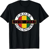 CROSS COLOURS Retro Grafinis 1990-ųjų Vintažinis Unisex Suaugusiųjų Marškinėliai viršutiniai drabužiai M