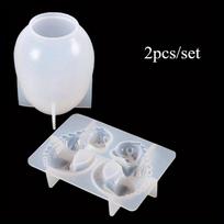 2 vnt./rinkinys Drakono kiaušinio silikoninė dervos forma „pasidaryk pats“ drakono gyvūno žvakės amatų ornamentai liejimo derva epoksidinė forma namų dekoras 2pcs/set