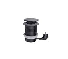 Solight PP119CWB - Įmontuojama rozetė su 10W belaidžiu įkrovimu, 1 lizdas + USB A+C, juoda