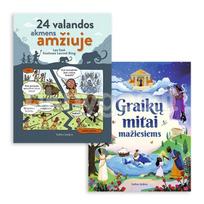 Dviejų knygų vaikams rinkinys: Graikų mitai mažiesiems + 24 valandos akmens amžiuje - Rosie Dickins, Lan Cook