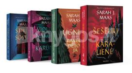 Sarah J. Maas 4 knygų rinkinys: Stiklo sostas + Vidurnakčio karūna + Ugnies paveldėtoja + Šešėlių karalienė