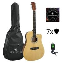 Condorwood AD-200 N elektro-akustinė gitara su rinkiniu STARTER