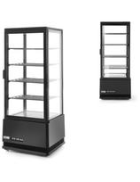 Šaldoma konditerijos vitrina su 4 lentynomis 98L LED - juoda