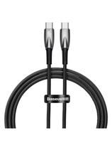 Patvarus lankstus USB-C greito įkrovimo laidas 100W 1m juodas