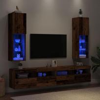 Tv spintelės su led lemputėmis, 2vnt., medienos, 30,5x30x102cm
