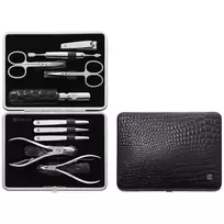 Zwilling Classic Inox manikiūro rinkinys – odinis dėklas, 10 vnt. – juodas