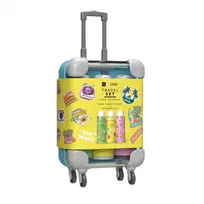 HISKIN_SET Kelioninis mini lagaminėlis Plaukų šampūnas 95ml + plaukų kondicionierius 95ml + dušo želė 95ml Geltonas