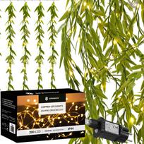 LED girlianda su dirbtiniais Ruskuso lapais, šviesų dekoracija Springos CL4125