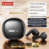 Originalios Lenovo LE210 belaidės Bluetooth 6.0 ausinės Mažas vėlavimas HiFi garso kokybė Žaidimų sportinės ausinės HD skambučiai Triukšmo slopinimas Ausinės juoda