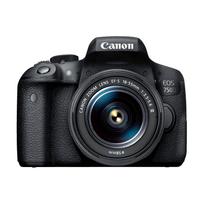 Canon EOS 750D DSLR fotoaparatas + EF-S 18-55mm f/3.5-5.6 III priartinantis objektyvas juoda